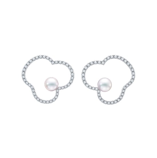 chants signature diamonds pave large Earrings