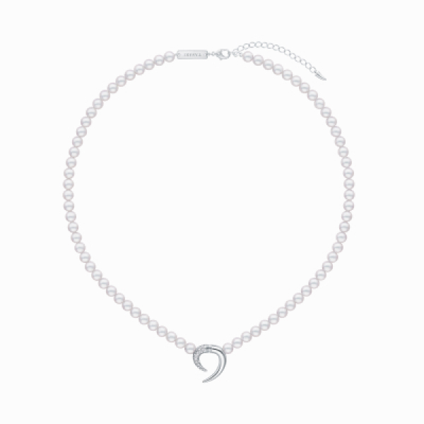 デインジャー ホーン プラス ダイヤモンド パヴェ ネックレス