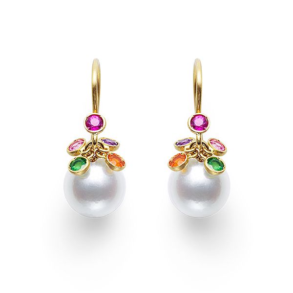 crowned pearl Earrings — E-3798-22KYG