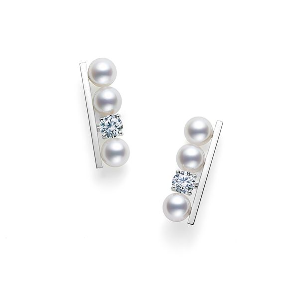 balance diamonds solo Earrings — E-3960-18KWG