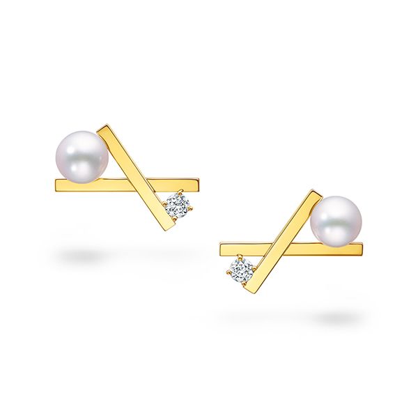 balance cross Earrings — E-4227-18KYG