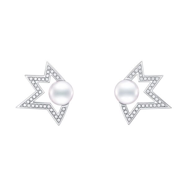 comet plus diamonds pave Earrings — E-4337-18KWG