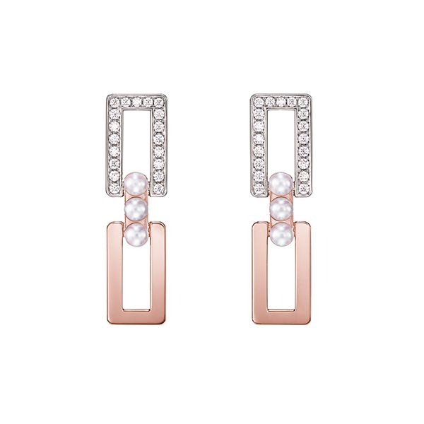 Linkage Earrings — E-4357-18KSG-18KWG