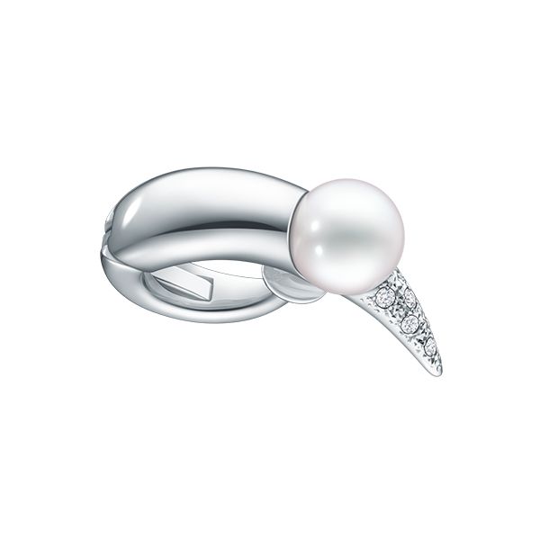 danger horn plus diamonds pave Ear Cuff — E-4423-18KWG