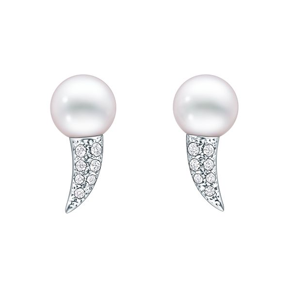 danger fang diamonds pave Earrings — E-4430-18KWG