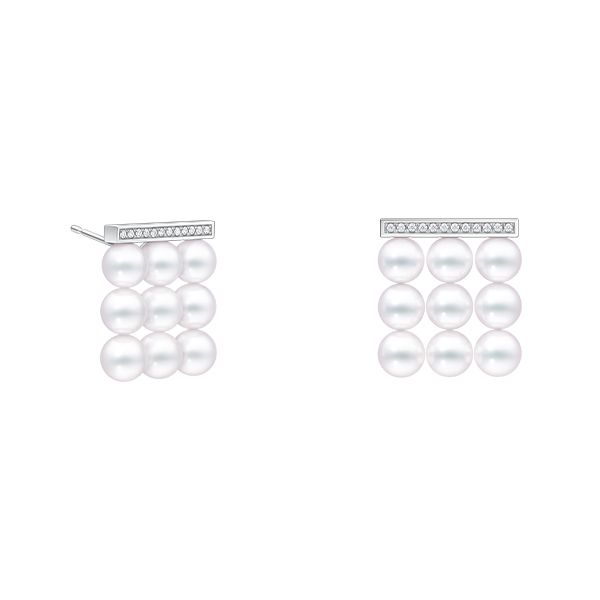 balance build diamonds pave Earrings — E-4439-18KWG