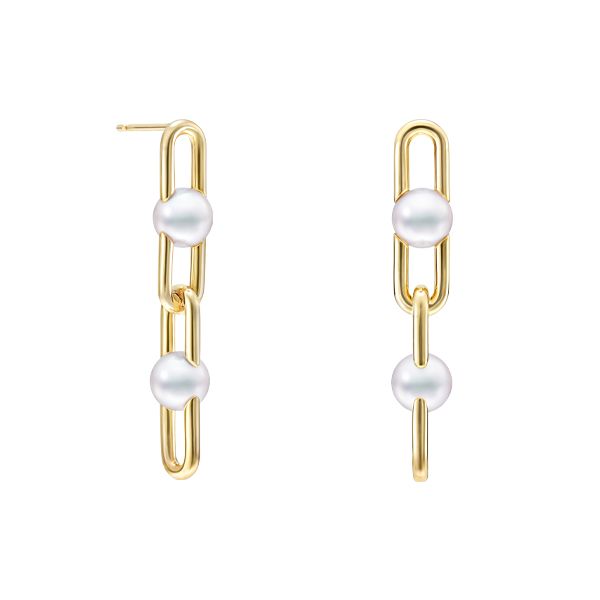 fine links Earrings — E-4477-18KYG