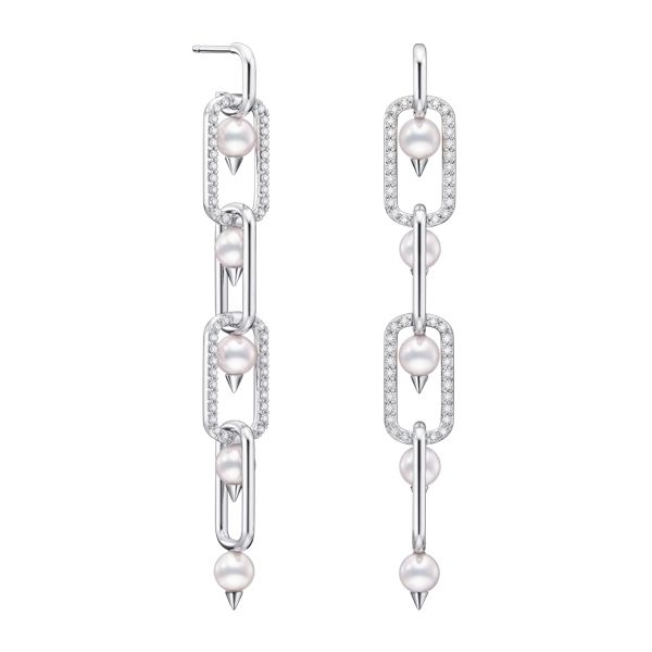 danger links diamonds pave Earrings — E-4506-18KWG