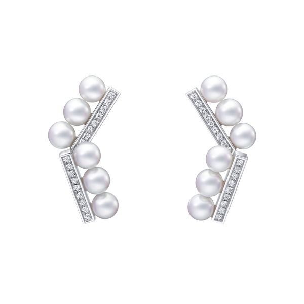 balance arm neo diamonds pave Earrings — E-4515-18KWG
