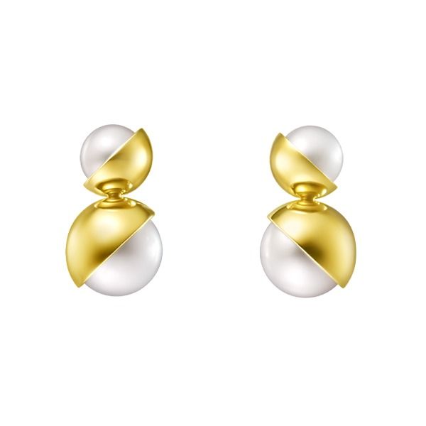 ARLEQUIN SLASHED Earrings — EC-4397-18KYG