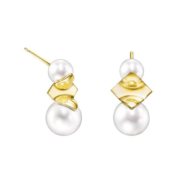 SQUARE LEAF Earrings — EC-4488-18KYG