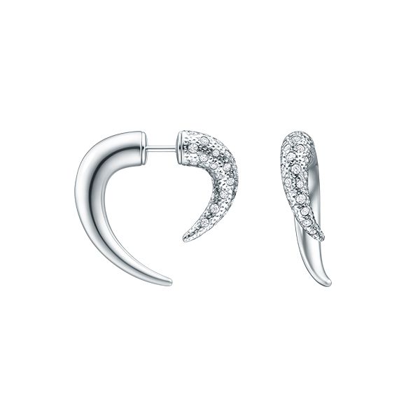 danger horn plus diamonds pave Earrings — EID-4426-18KWG