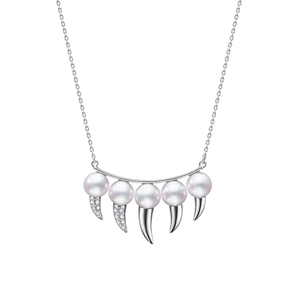 danger fang Necklace — P-15641-18KWG