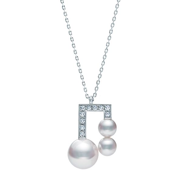 balance note diamonds pave Pendant — P-16536-18KWG