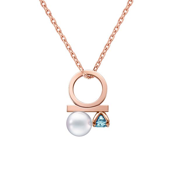 "petit" balance class charm aquamarine Pendant — P-16963-18KSG