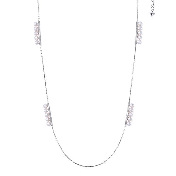 balance plus diamonds pave Necklace — P-17025-18KWG