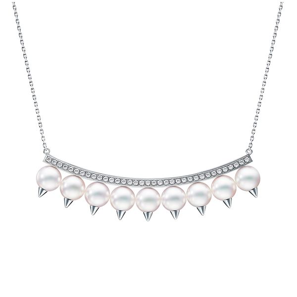 danger plus diamonds pave Necklace — P-17144-18KWG