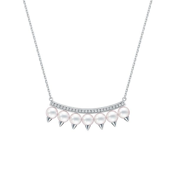 danger plus diamonds pave Necklace — P-17146-18KWG
