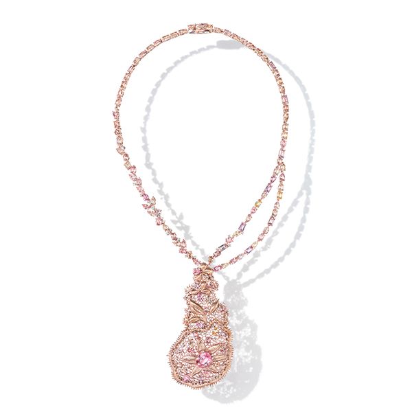 Dentelle Padparadscha Necklace — PIS-16694-18KSG