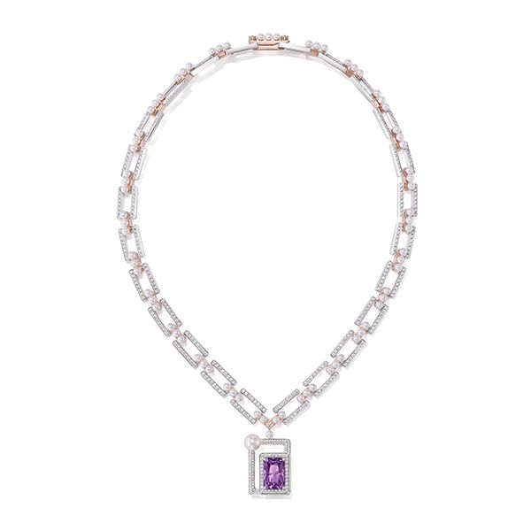 Linkage Necklace — PIS-17096-18KSG-18KWG