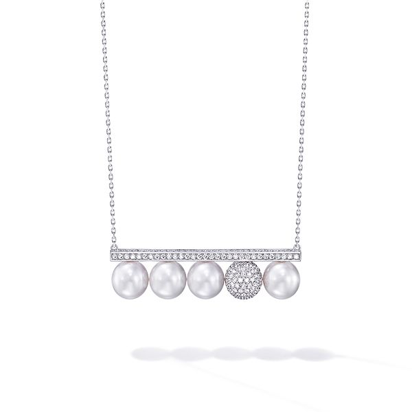 balance decade pearls & diamonds Necklace — PN-17028-18KWG