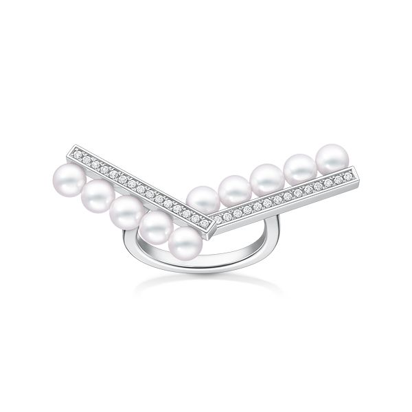 balance arm diamonds pave Ring — RPI-4881-18KWG