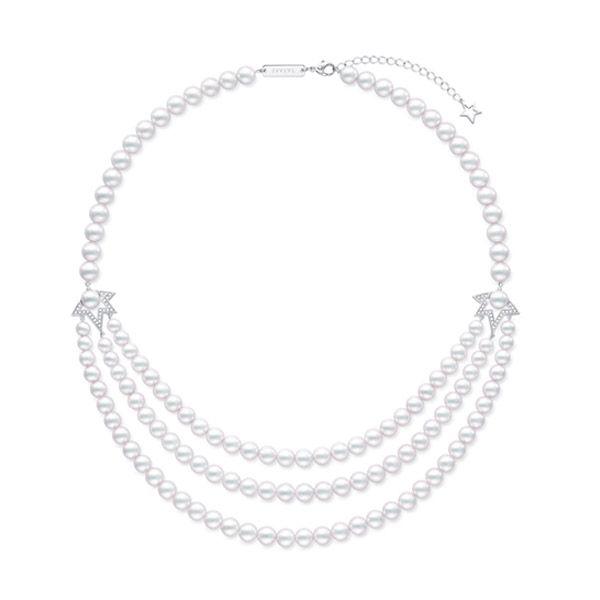 comet plus diamonds pave Necklace — UFN-N1313-18KWG
