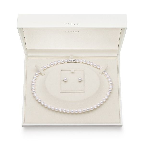 Akoya Pearl Necklace Set — UZP-7575B-SIL