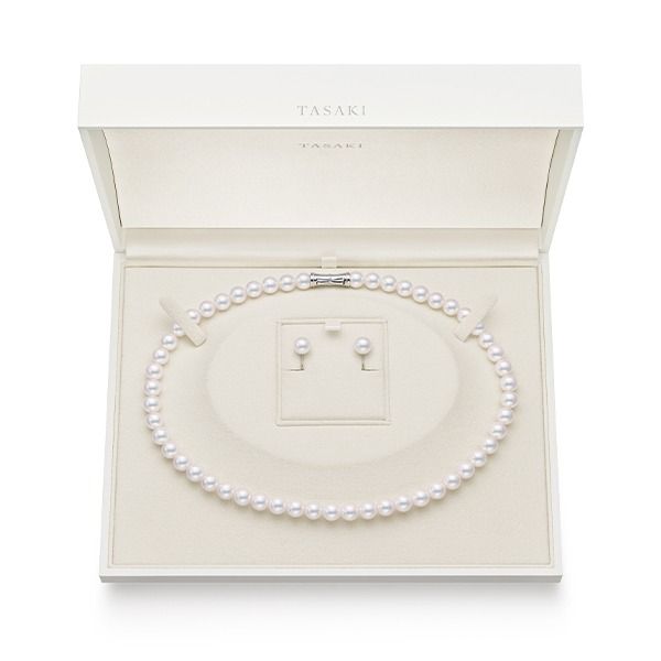 Akoya Pearl Necklace Set — UZP-7575U-SIL