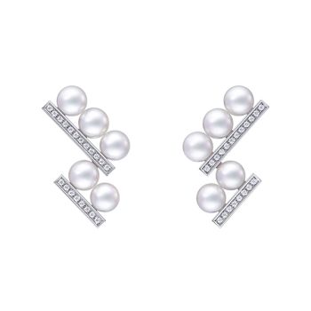 バランス ステップ ネオ ダイヤモンド パヴェ イヤリング