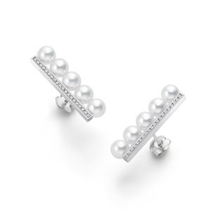 バランス プラス ダイヤモンド パヴェ イヤリング