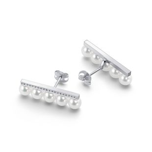 バランス プラス ダイヤモンド パヴェ イヤリング