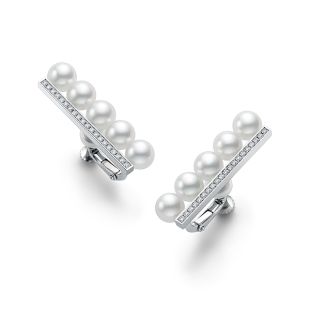 バランス プラス ダイヤモンド パヴェ イヤリング(クリップタイプ)