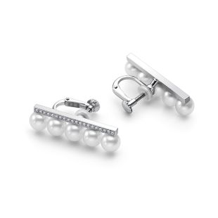 バランス プラス ダイヤモンド パヴェ イヤリング(クリップタイプ)