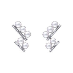 バランス ステップ ネオ ダイヤモンド パヴェ イヤリング