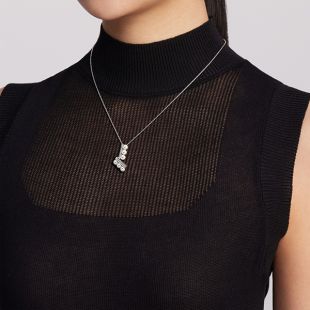 バランス アーム ネオ ダイヤモンド パヴェ ペンダント 