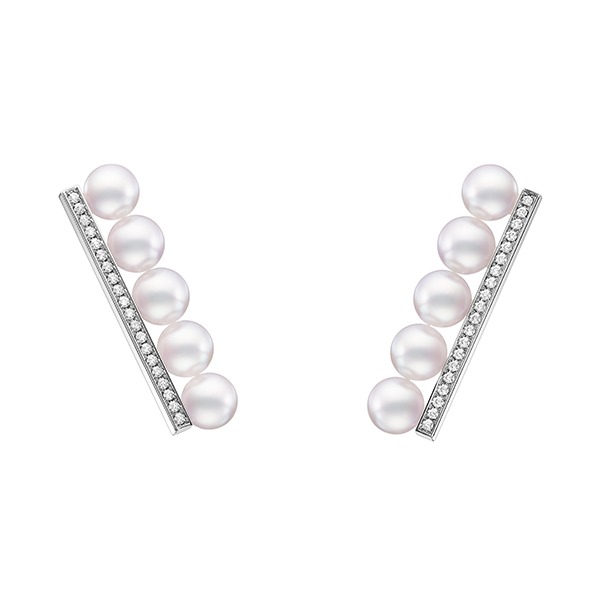 バランス プラス ダイヤモンド パヴェ イヤリング E-4464-18KWG