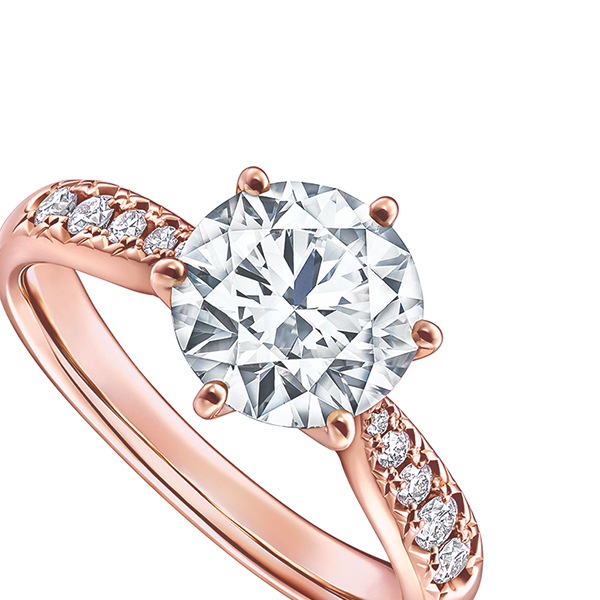 PIACERE Solitaire pavé Ring