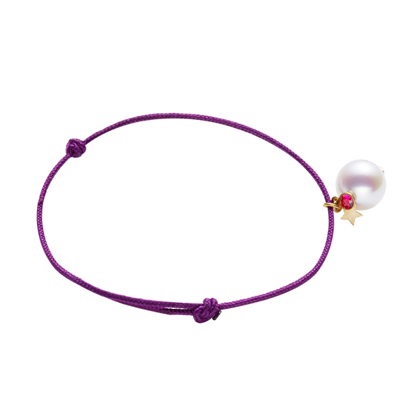 moon & heart-drop Bracelet (purple)